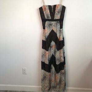 BCBGMaxAzria Maxi Strap;ess Chevron Dress
